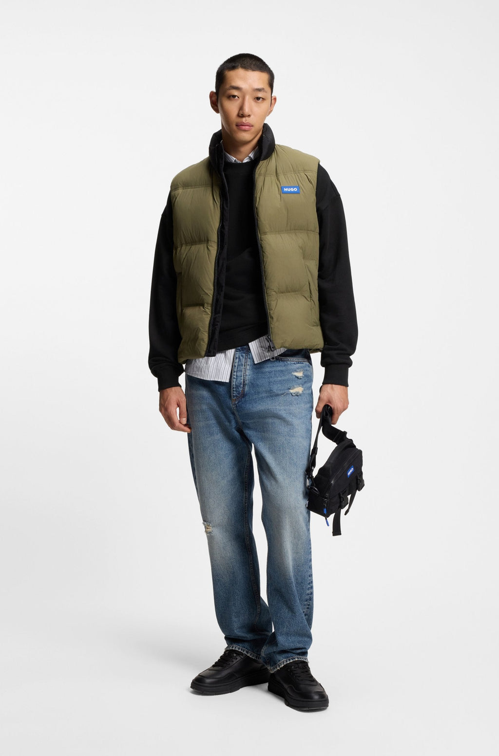 Sudadera de felpa de algodón con logo Happy HUGO