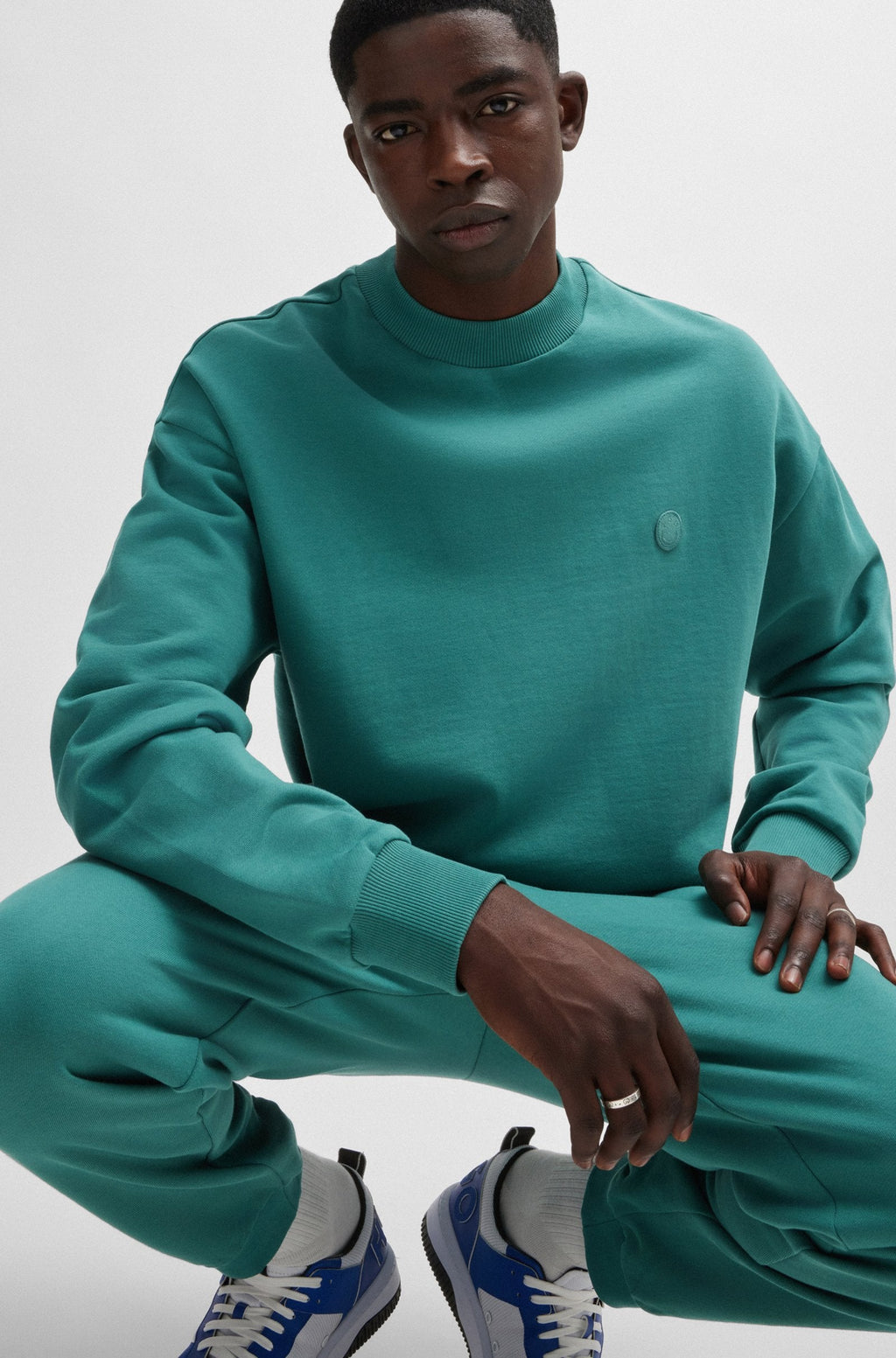 Sudadera de felpa de algodón con logo Happy HUGO