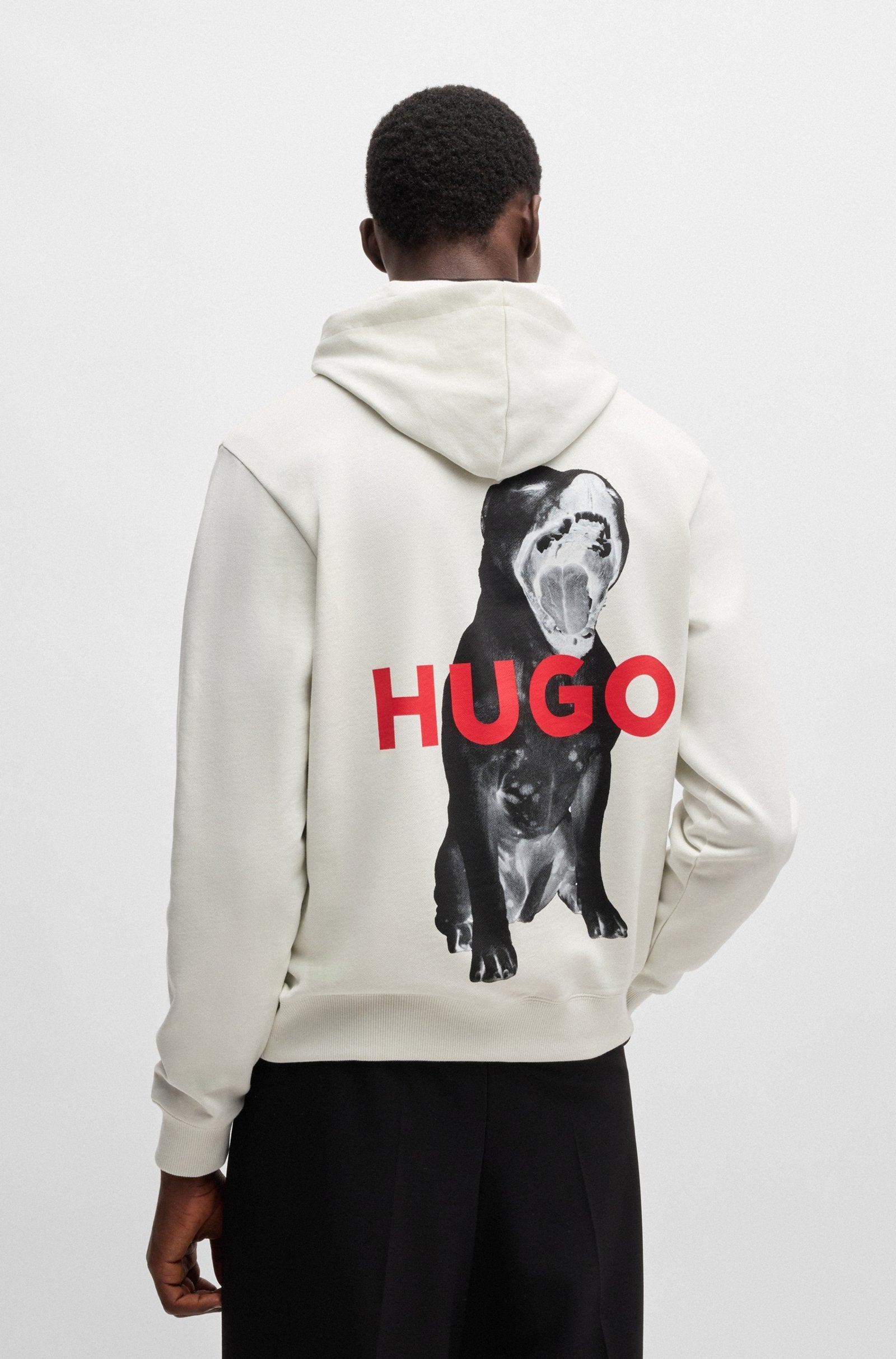 Sudadera con capucha regular fit en felpa de algodón con motivos animales