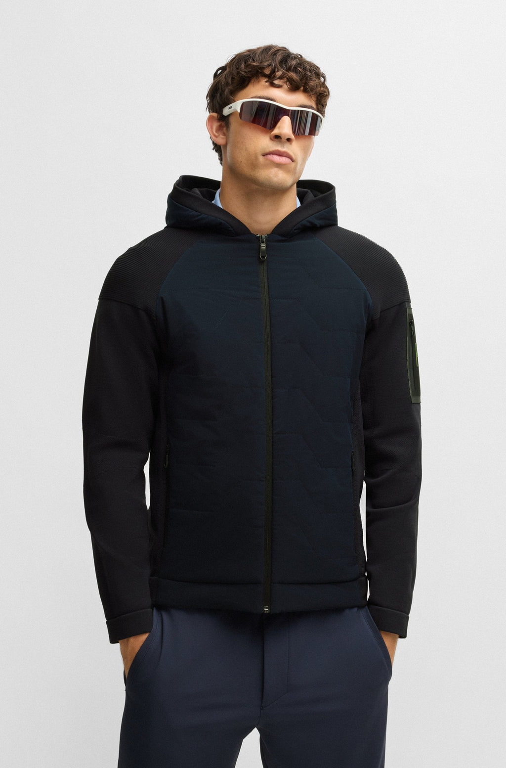 Chaqueta de punto con parte delantera acolchada