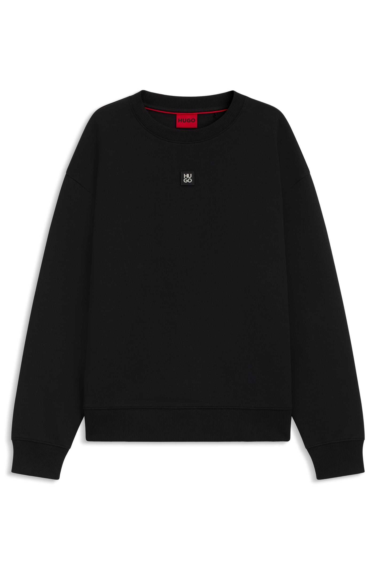 Sudadera de algodón con insignia de logo apilado