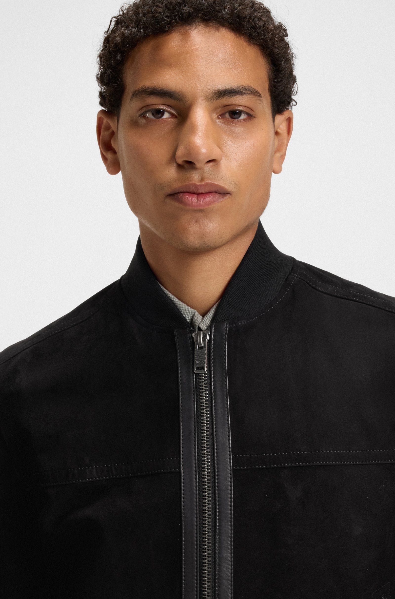 Chaqueta regular fit de ante