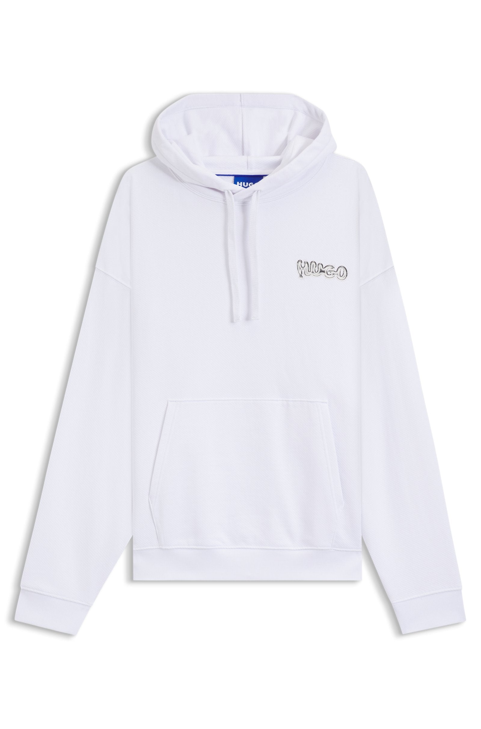 Sudadera de felpa de algodón con capucha y logos estampados