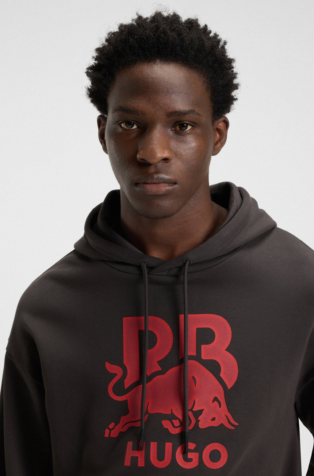 Prenda con capucha HUGO x RB de felpa de algodón con figura de toro