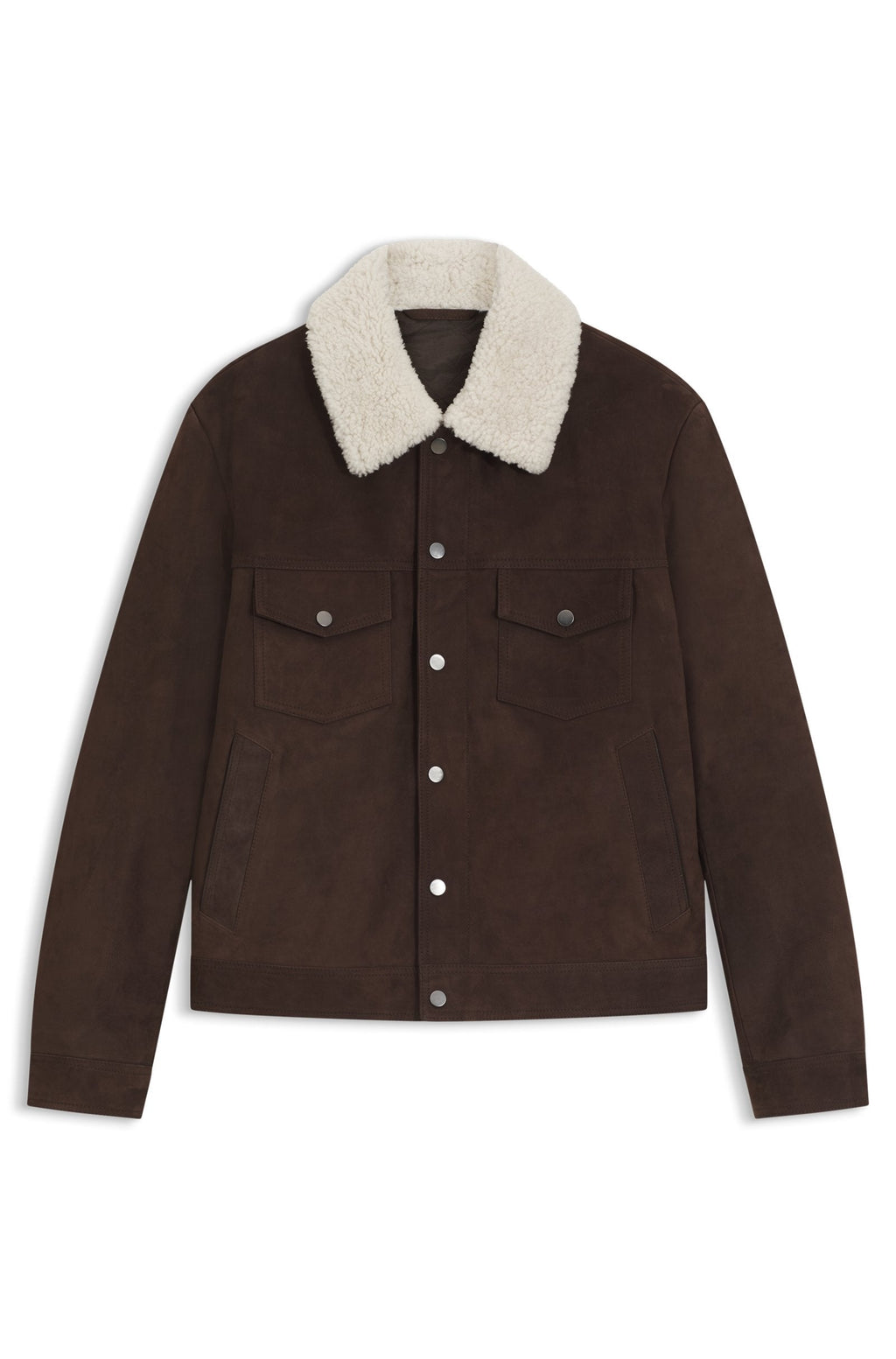 Cazadora de piel BECKHAM x BOSS con cuello de piel