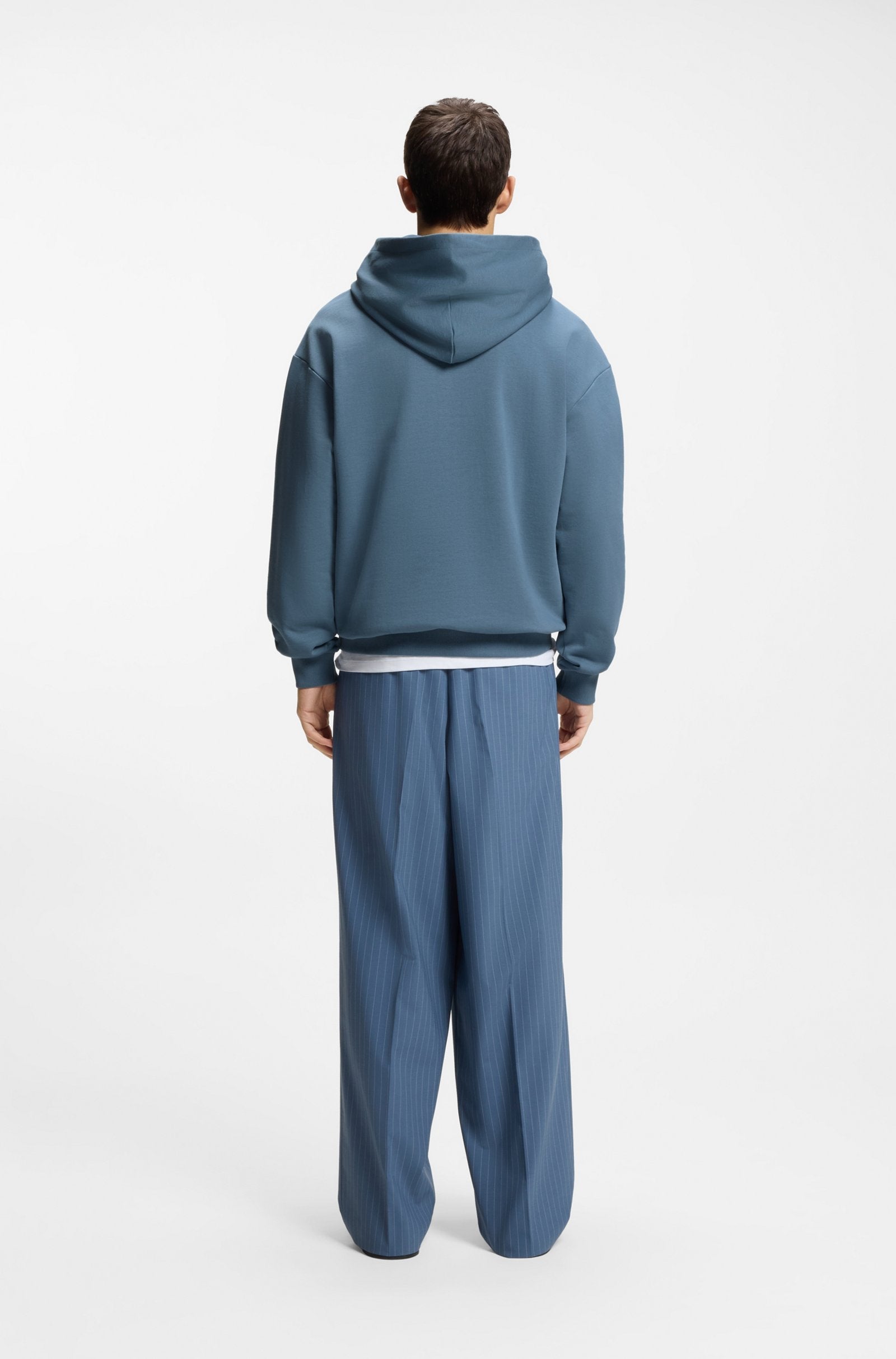 Prenda con capucha de felpa de algodón con logo degradado