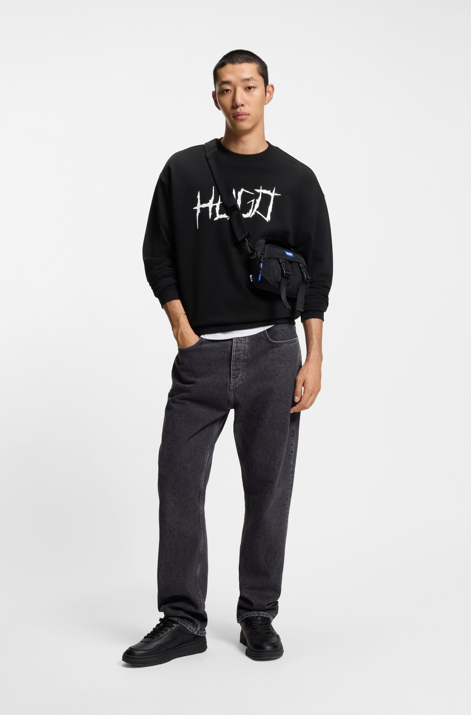 Sudadera de felpa de algodón con ilustración de logo