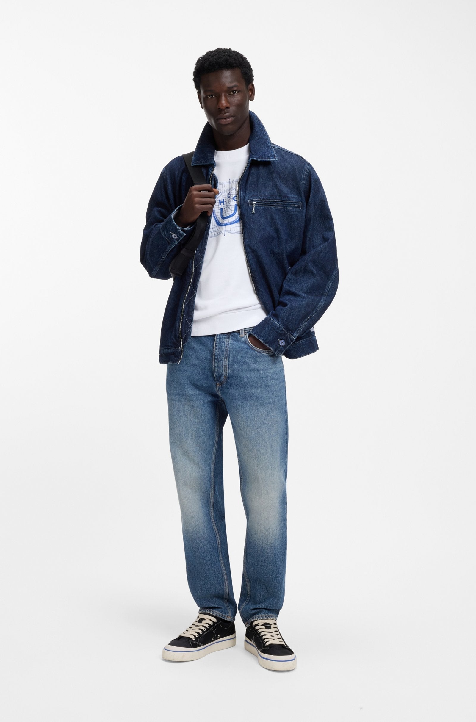 Sudadera de felpa de algodón con ilustración de logo